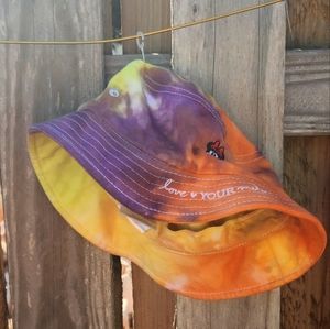 🟠 Upcycled-Tie-Dye- Love Your Melon- Minnie bucket hat